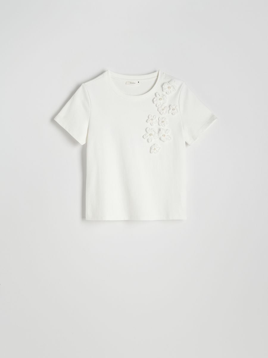 LADIES` T-SHIRT - бел - RESERVED