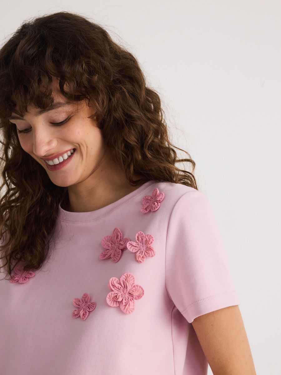 LADIES` T-SHIRT - pastel pink - RESERVED