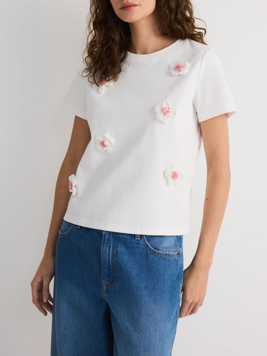 LADIES` T-SHIRT - multicolor - RESERVED - 3