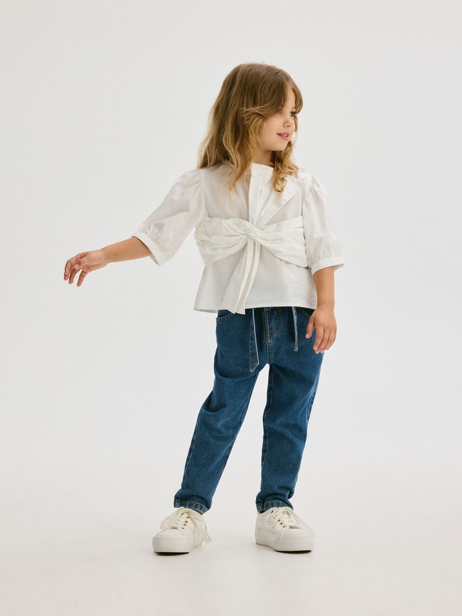 Pantaloni baggy clasici din denim - albastru - RESERVED