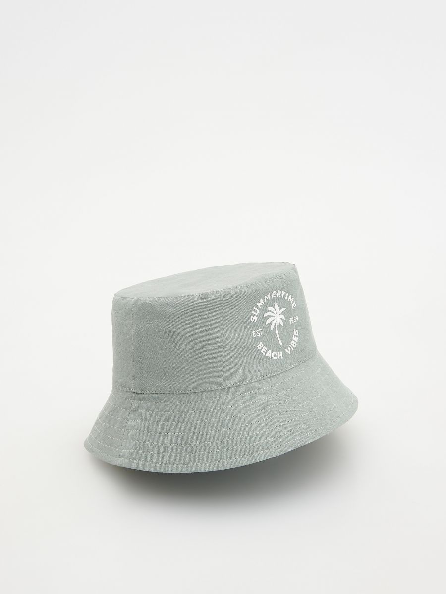 Oboustranný klobouk bucket hat - bledá zelená - RESERVED