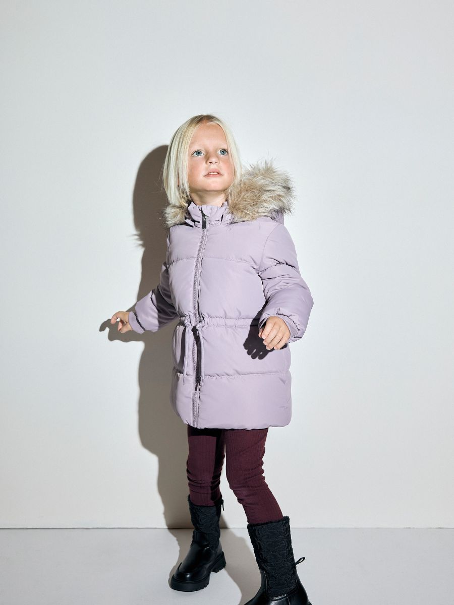 Quilted coat with hood - lavender - RESERVED