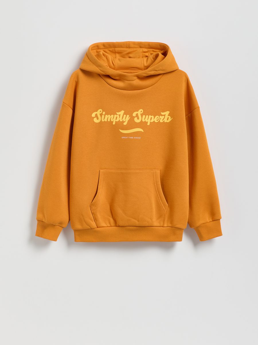 Oversized cotton rich sweatshirt - orange - RESERVED
