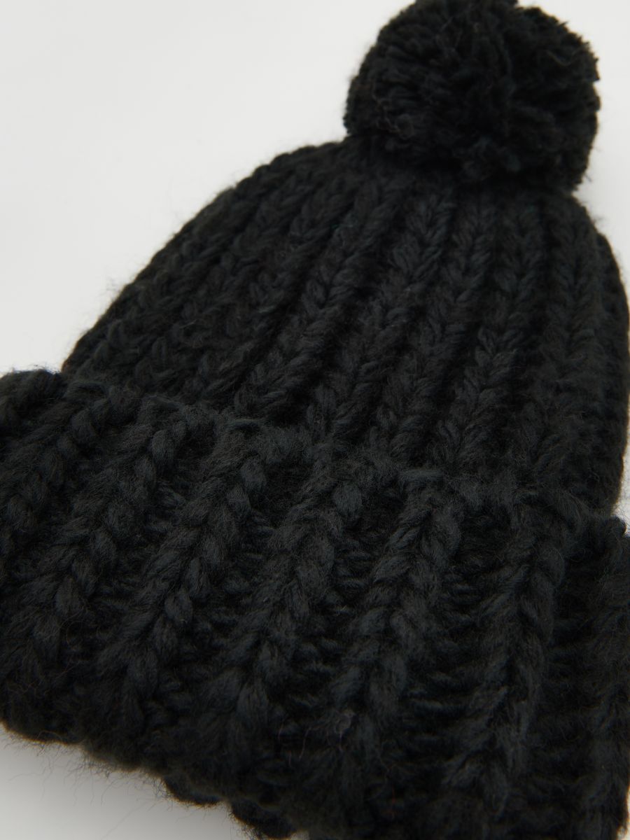 Beanie with pom pom - black - RESERVED - 2