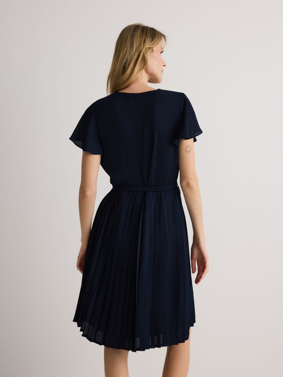 Dress with decorated buttons - navy - RESERVED - 5
