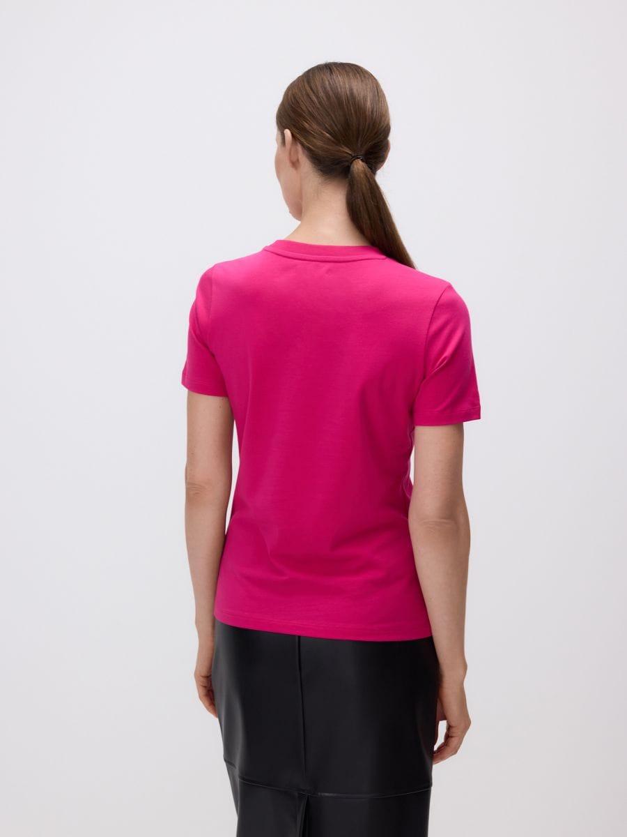 Regular fit T-shirt - fuchsia - RESERVED - 4