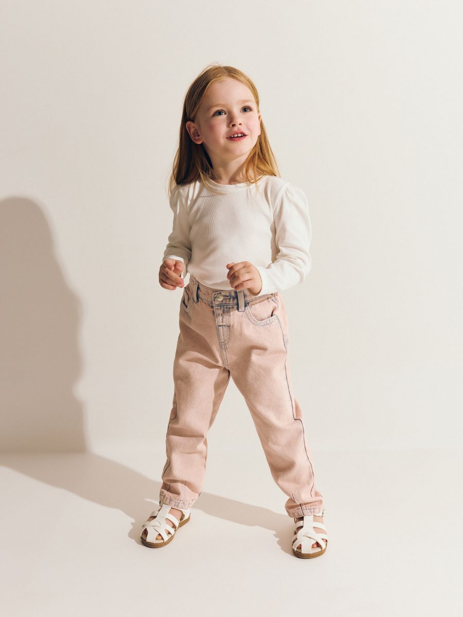 GIRLS` JEANS TROUSERS - pink - RESERVED