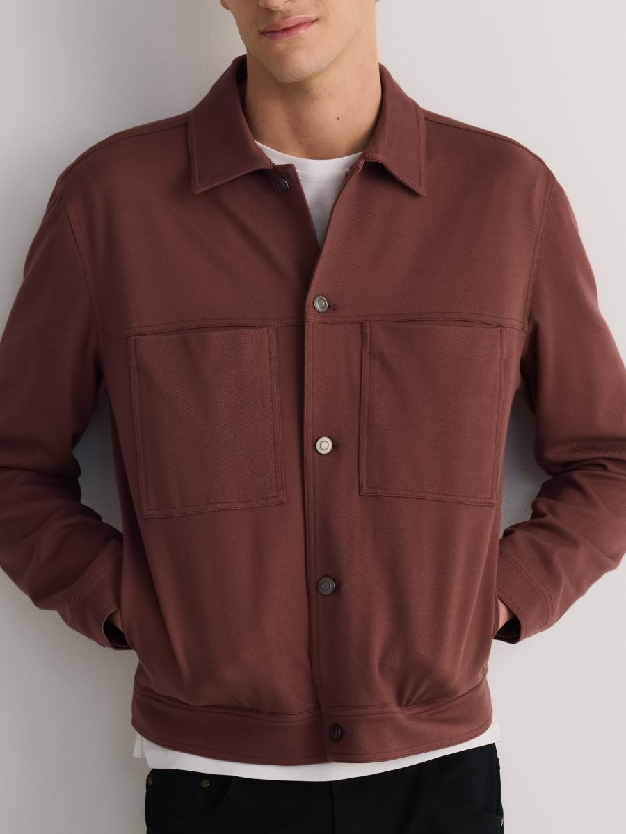 Jacket with collar - maroon - RESERVED - 4