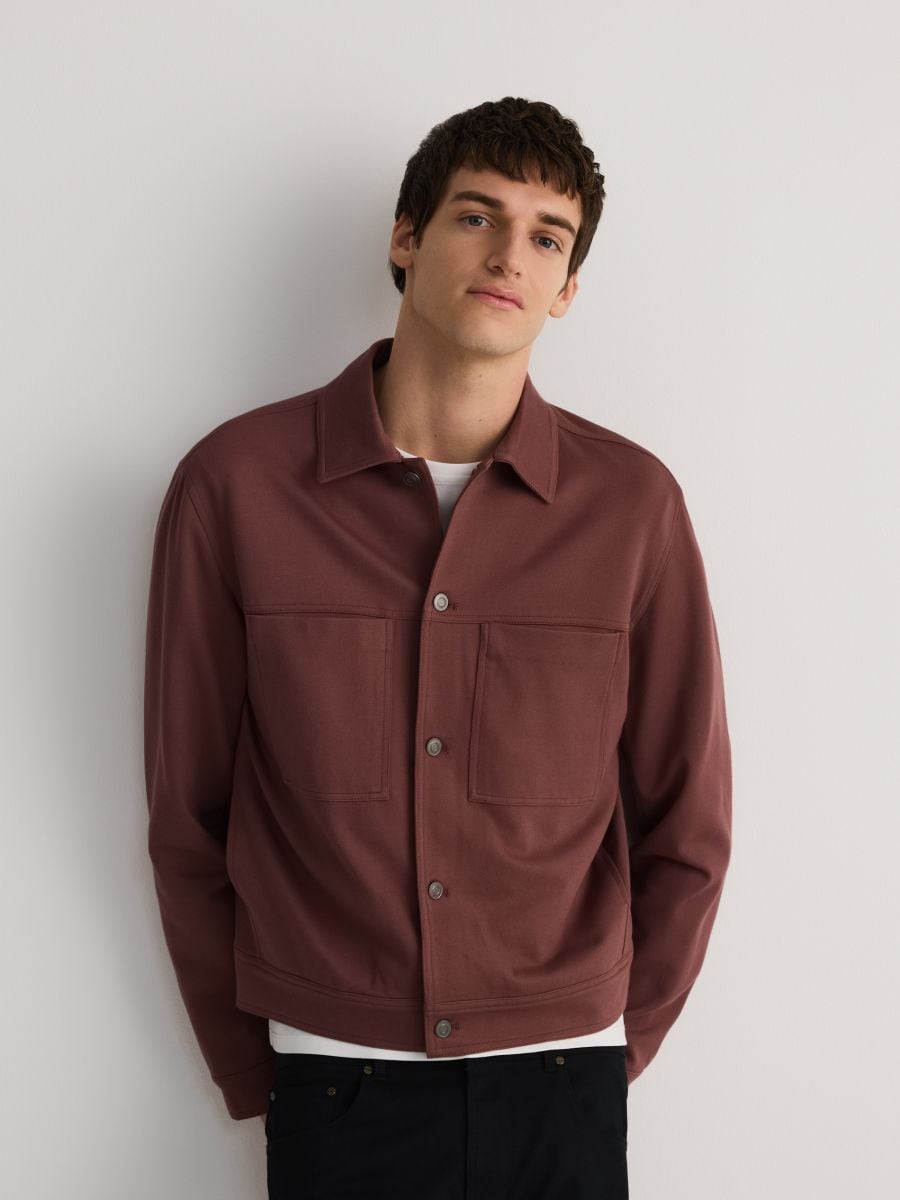 Jacket with collar - maroon - RESERVED - 5