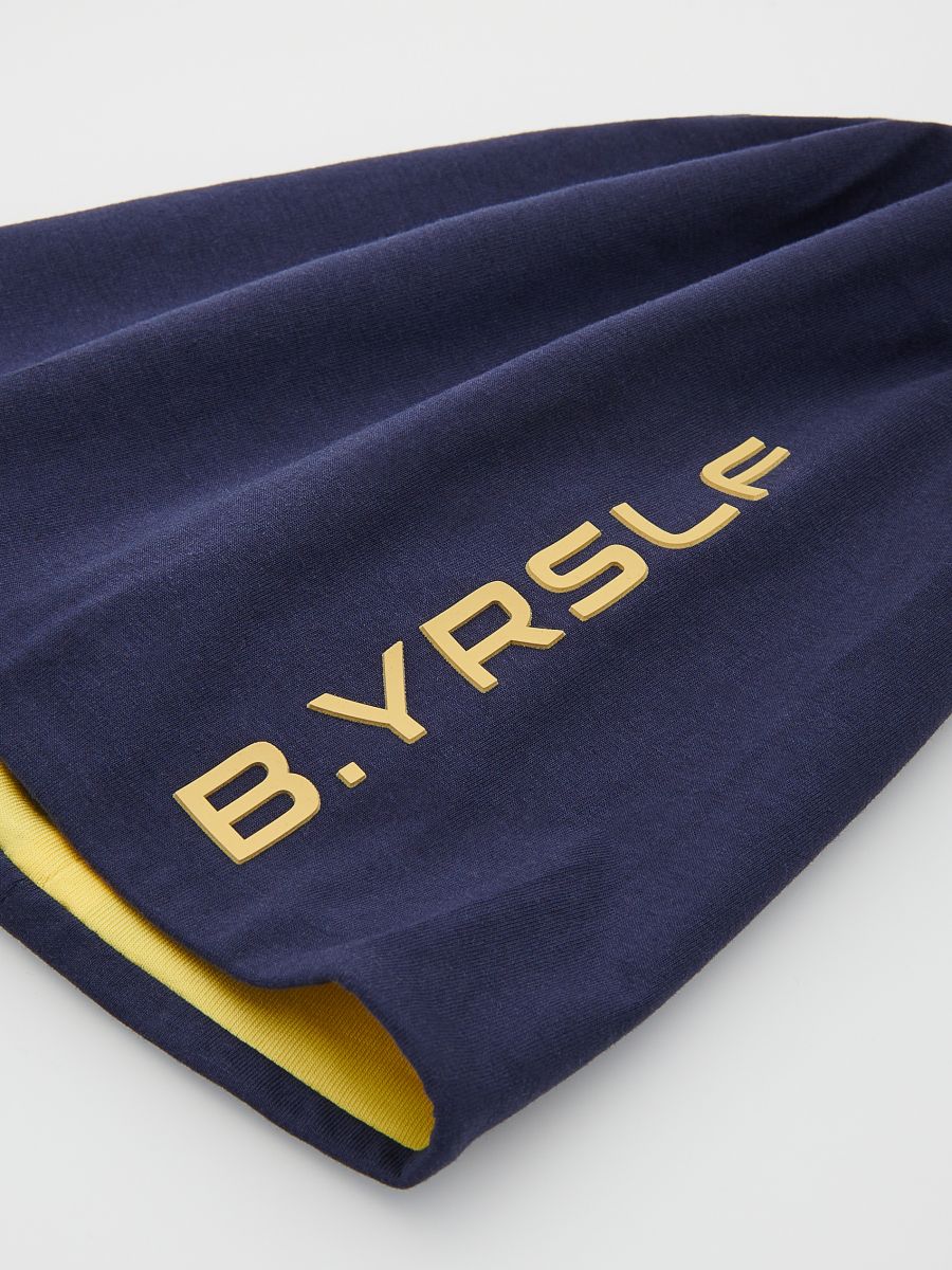 Beanie with print - steel blue - RESERVED - 2