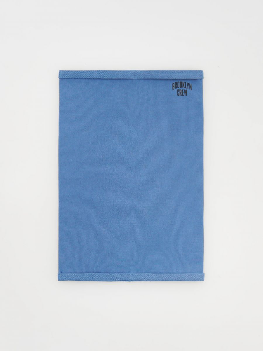 Cotton snood with patch - steel blue - RESERVED - 2