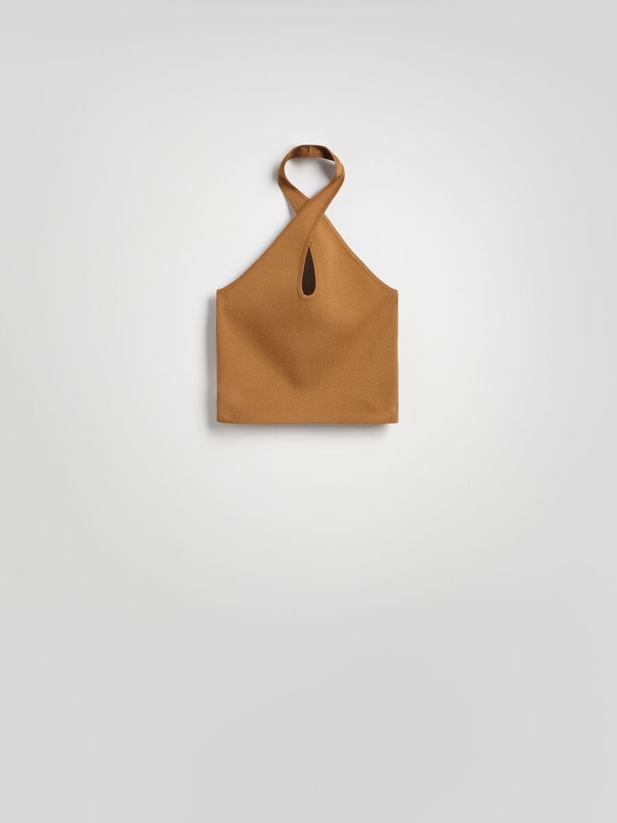 Halter top - zlatno braon - RESERVED