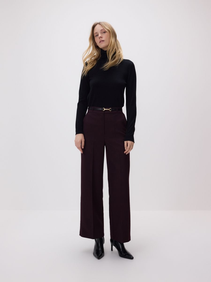 Hose mit Gürtel - dunkelviolett - RESERVED
