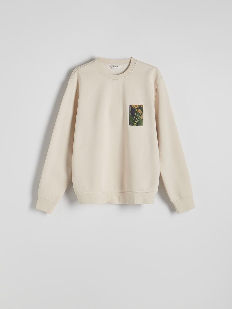 Sweatshirt with patch - cream - RESERVED - 5