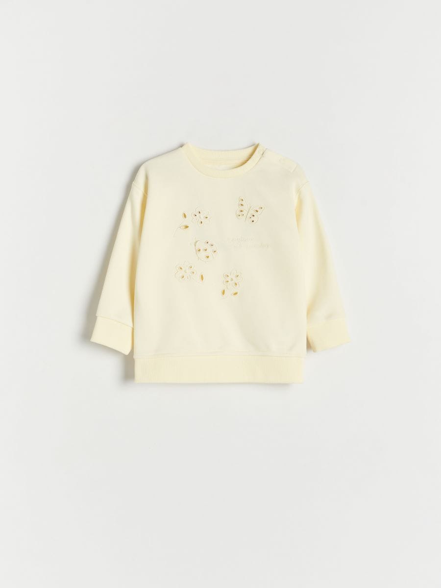 Sweatshirt with appliqué - yellow - RESERVED