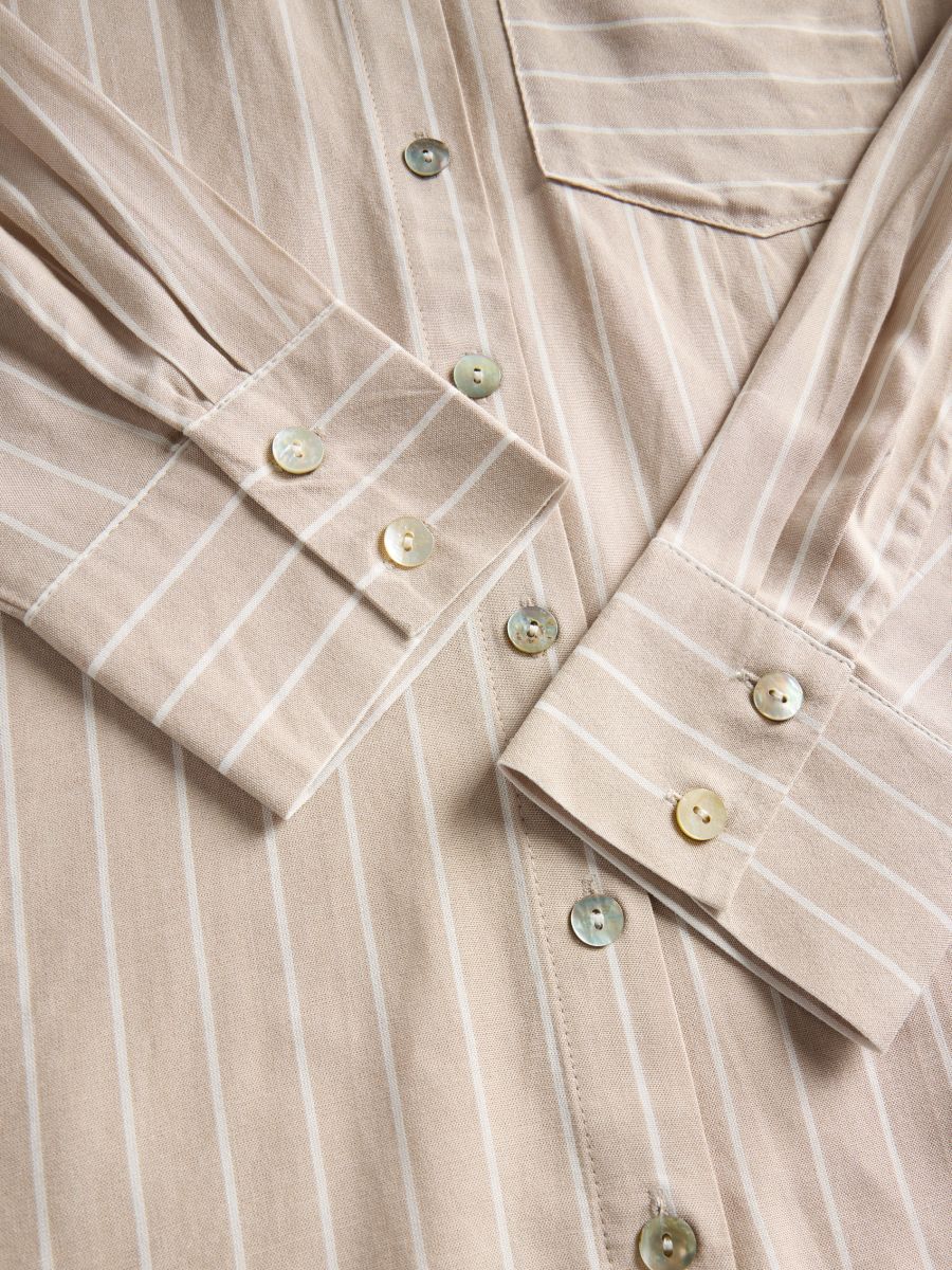 Regular fit viscose overhemd - BEIGE - RESERVED - 2