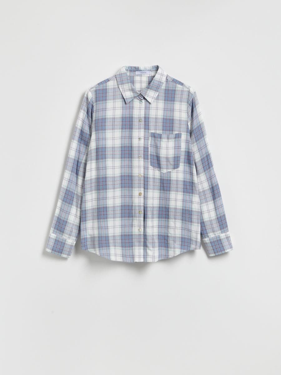 Check viscose shirt - lavender - RESERVED
