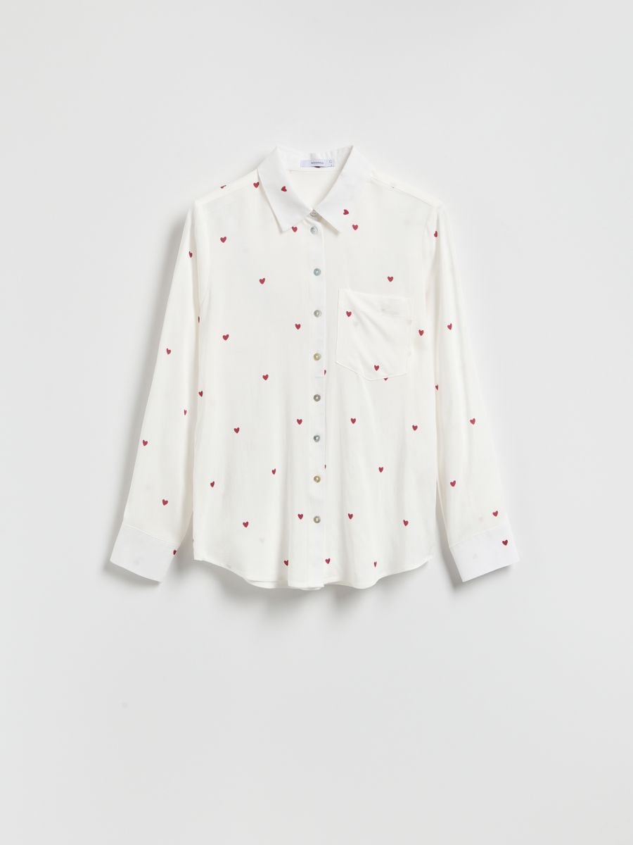 Regular fit viscose shirt - red - RESERVED