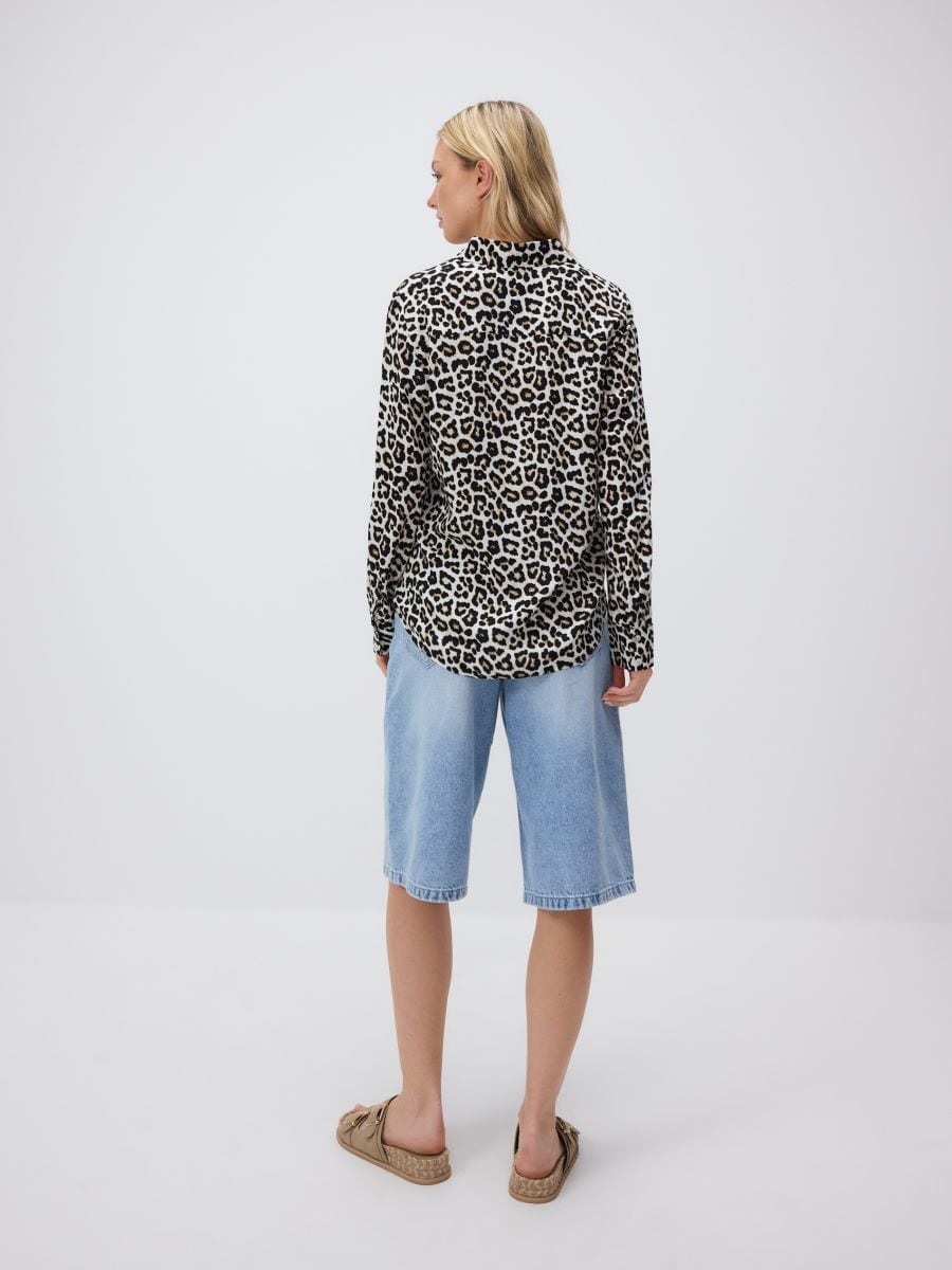 Regular fit viscose overhemd - STOFBRUIN - RESERVED - 4