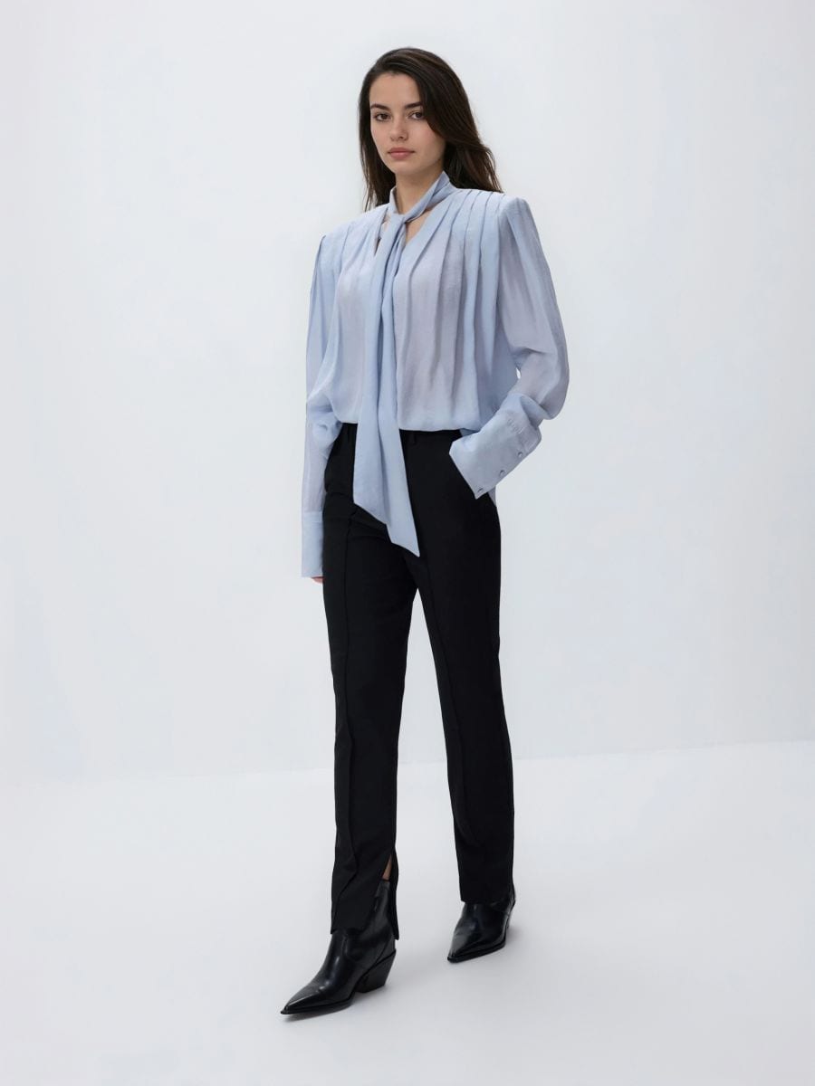 Kelnės su užtrauktukais - juoda - RESERVED