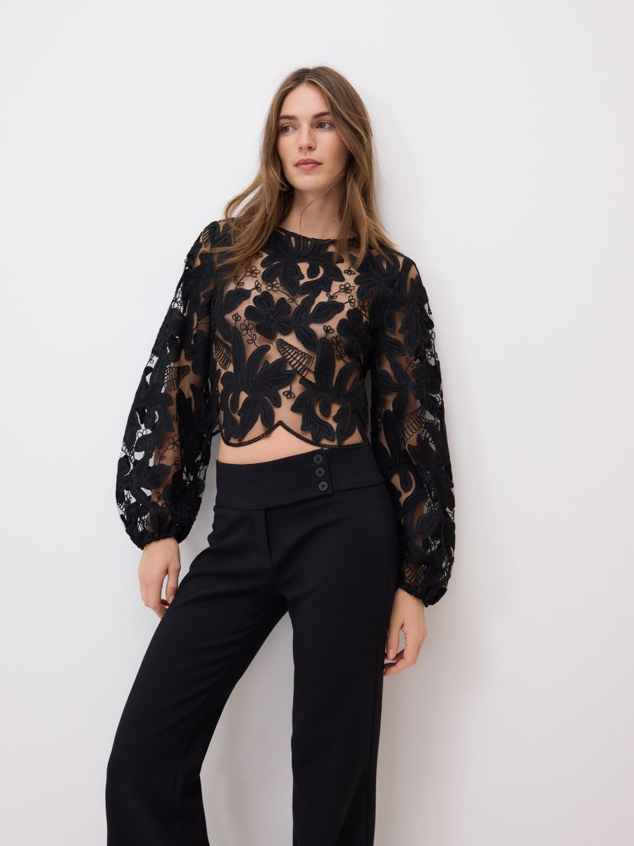 Flare trousers - black - RESERVED