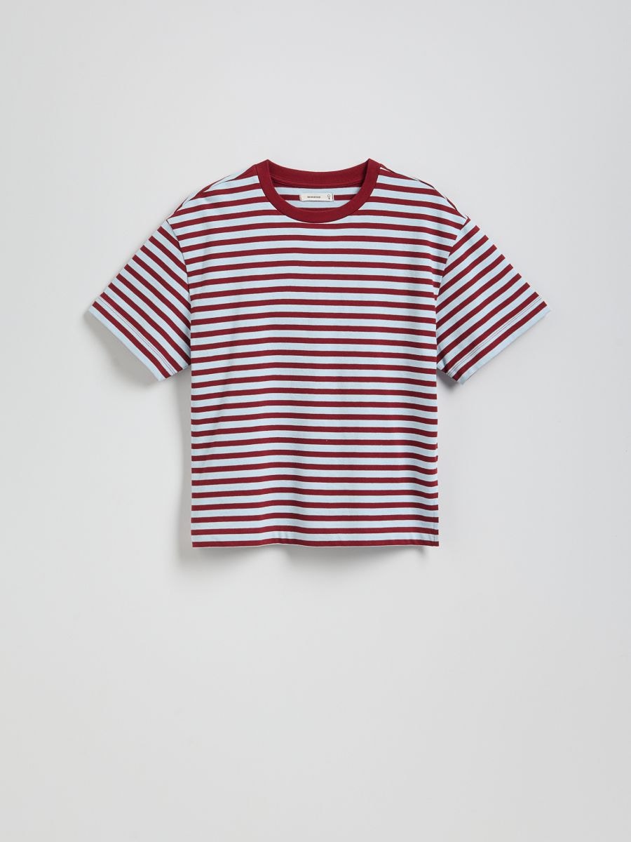 Stripe cotton T-shirt - maroon - RESERVED - 6