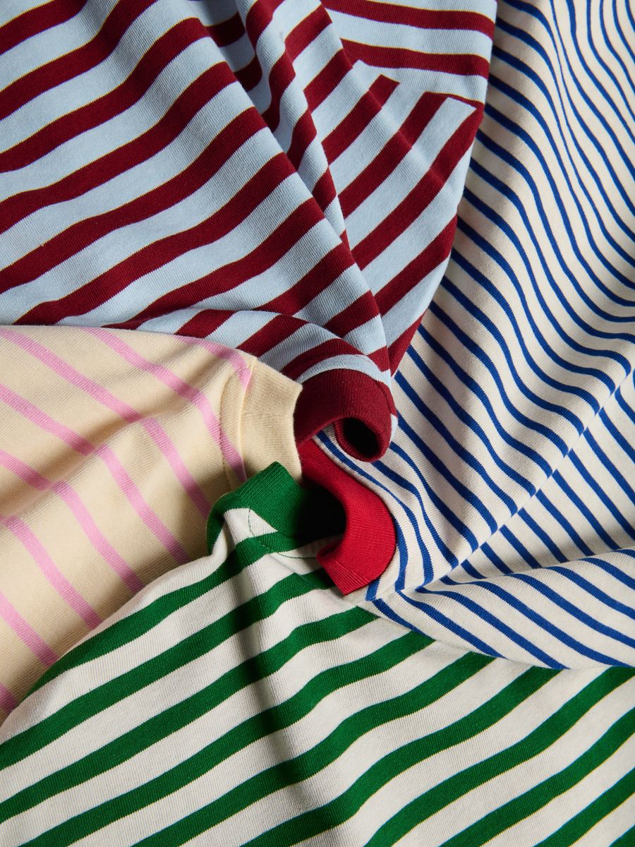Stripe cotton T-shirt - maroon - RESERVED - 7