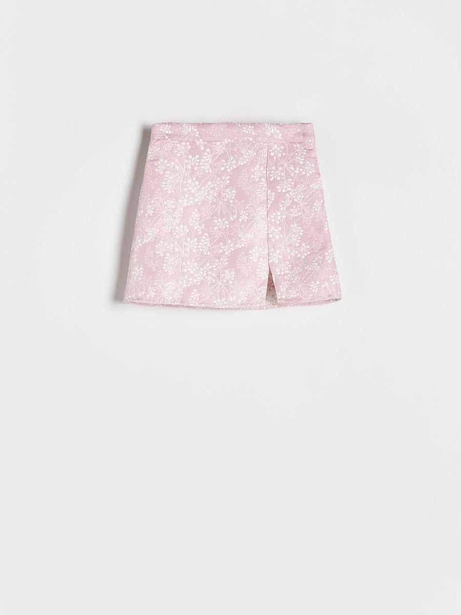 Květovaná sukně - pudrově růžová - RESERVED