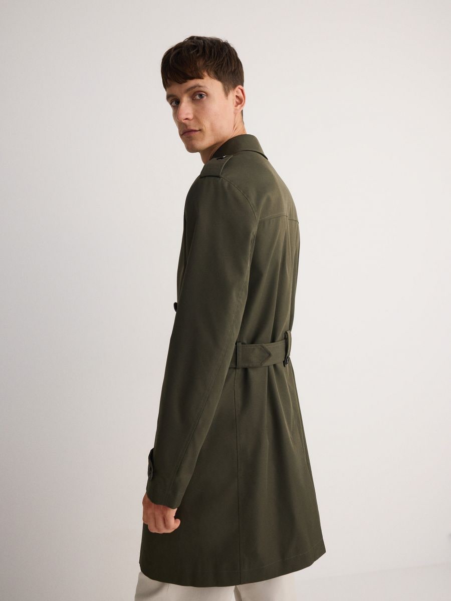 Double-breasted trench coat COLOUR green - RESERVED - 9564N-77X