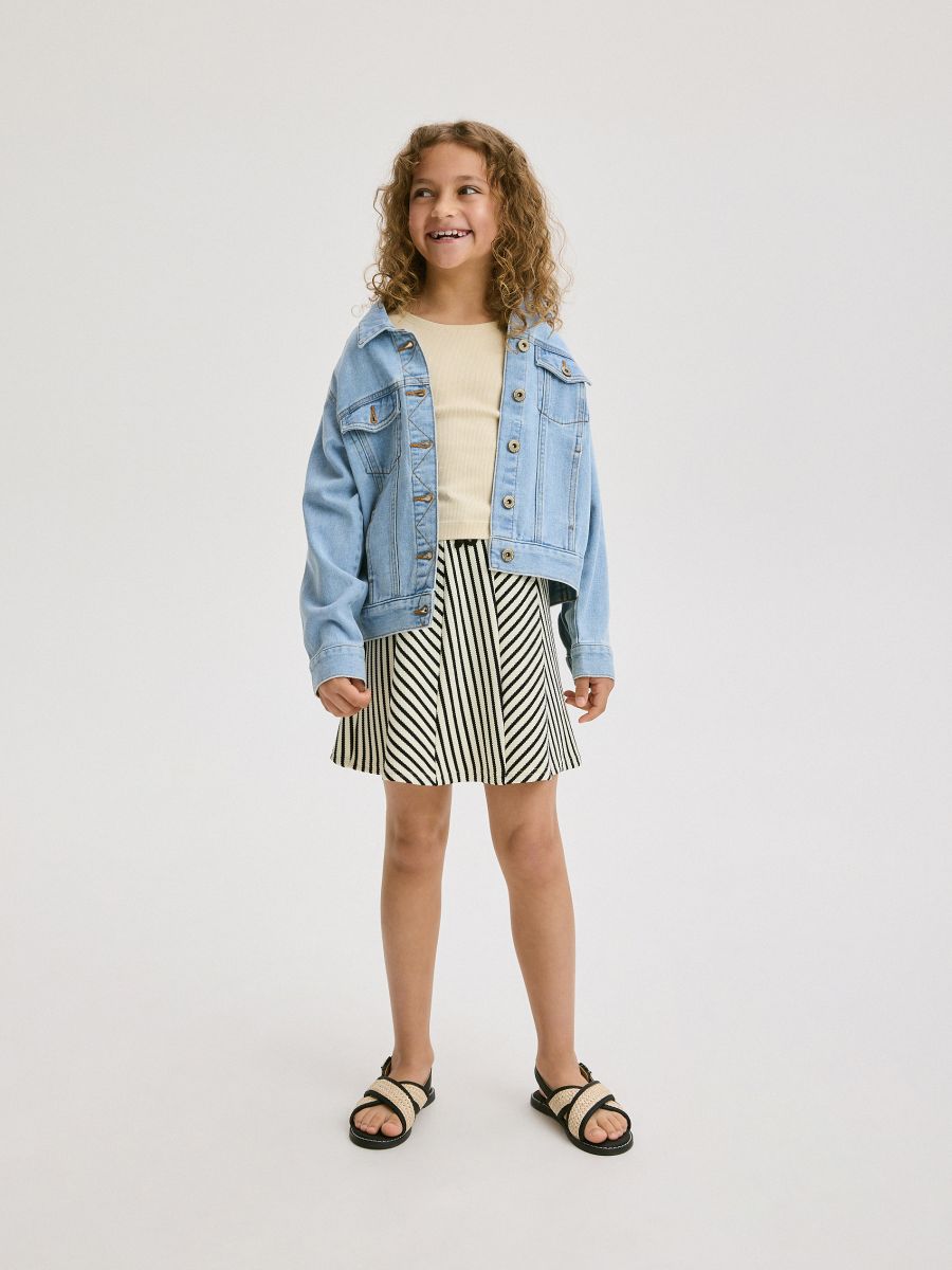 Stripe jersey skirt - multicolor - RESERVED - 3