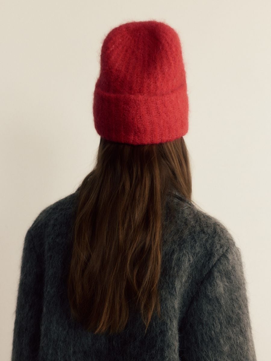 Alpaca wool blend beanie - red - RESERVED - 2