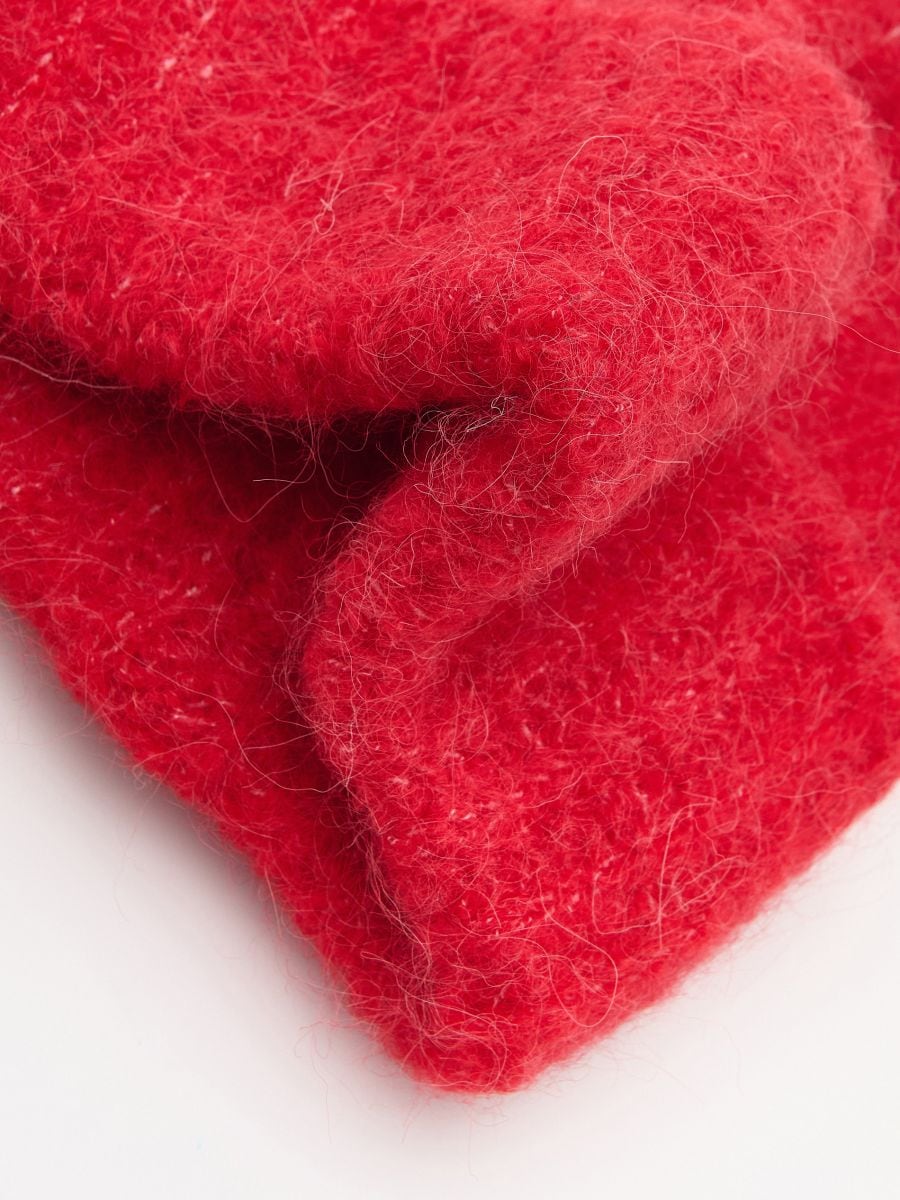 Alpaca wool blend beanie - red - RESERVED - 5