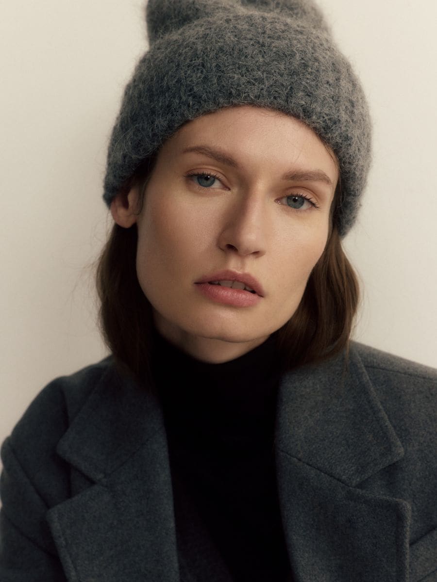 Alpaca wool blend beanie - dark grey - RESERVED - 2