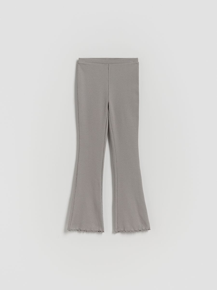 Rib knit jersey leggings - light grey - RESERVED