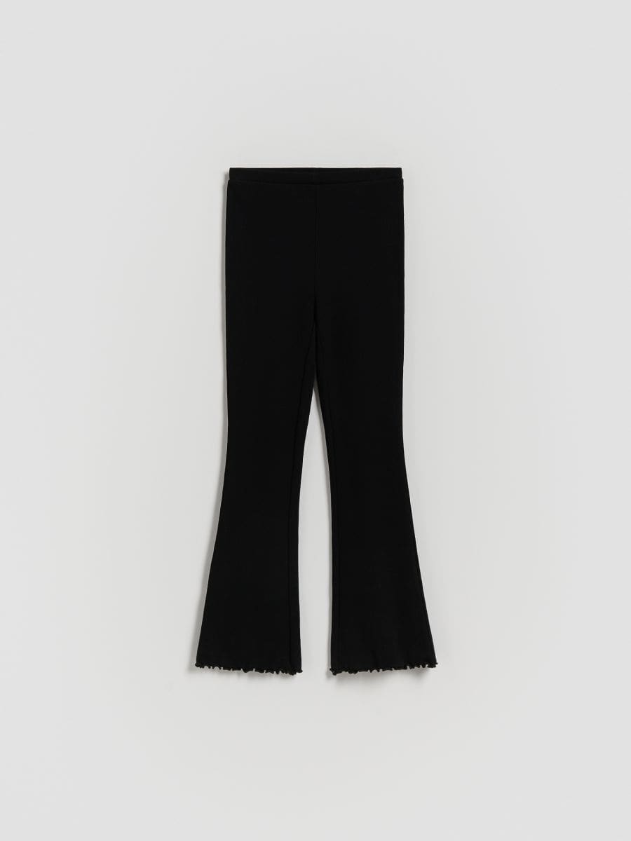 Rib knit jersey leggings - black - RESERVED