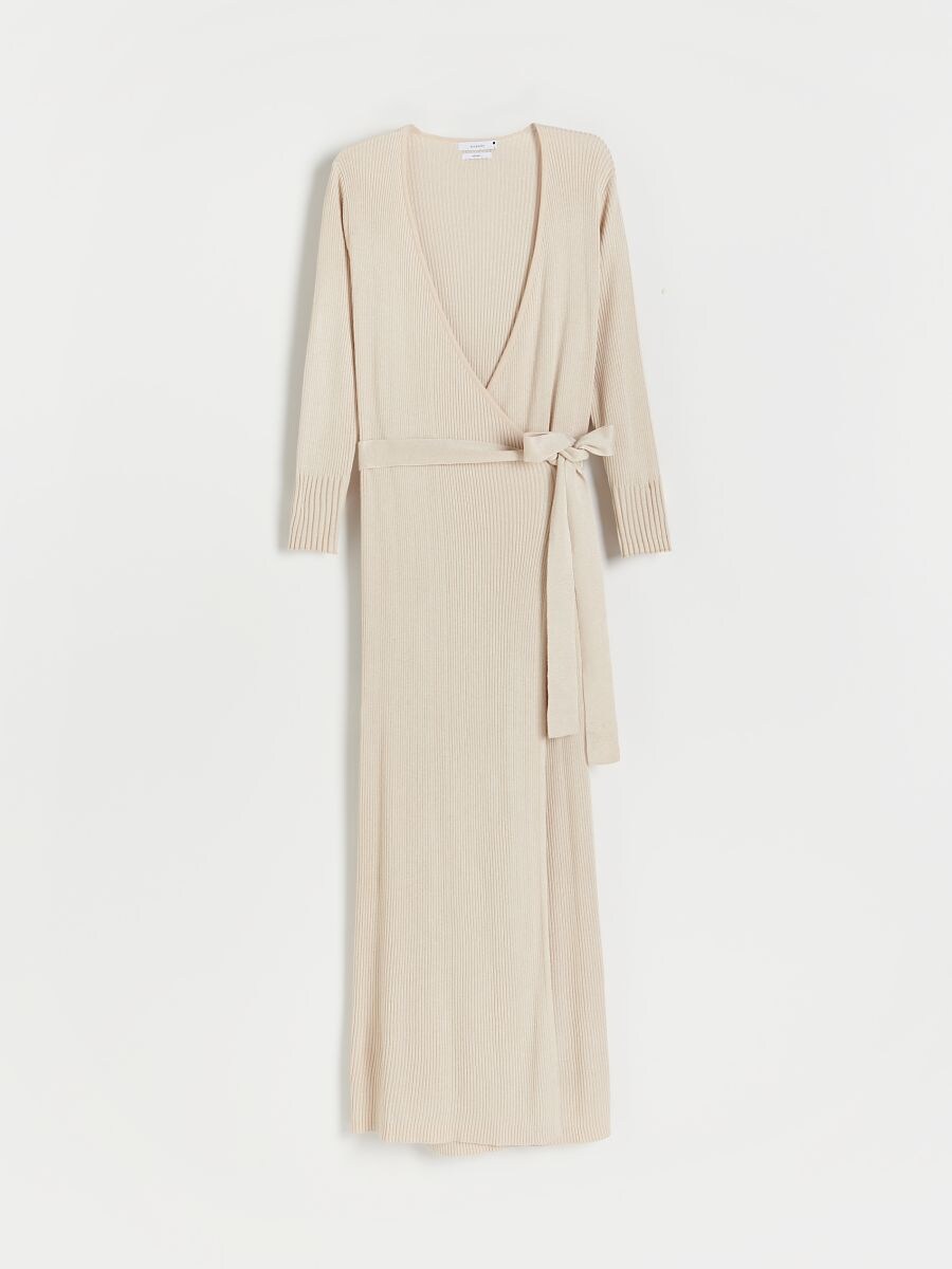 Tricot jurk - BEIGE - RESERVED - 7