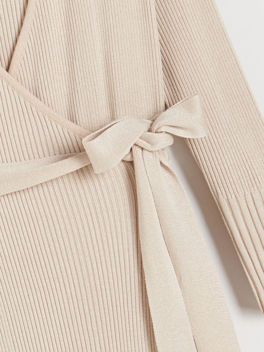 Tricot jurk - BEIGE - RESERVED - 8