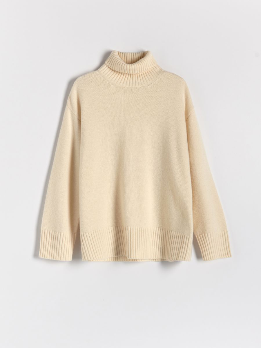 Oversized wool rich turtleneck - cream - RESERVED - 5
