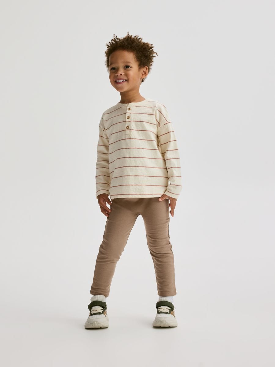 Stripe long sleeve T-shirt - light yellow - RESERVED