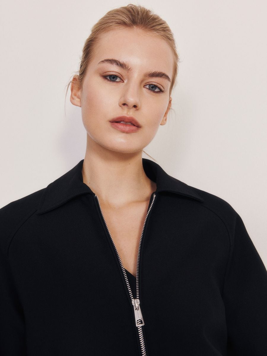 Bomber jacket with collar - black - RESERVED - 4