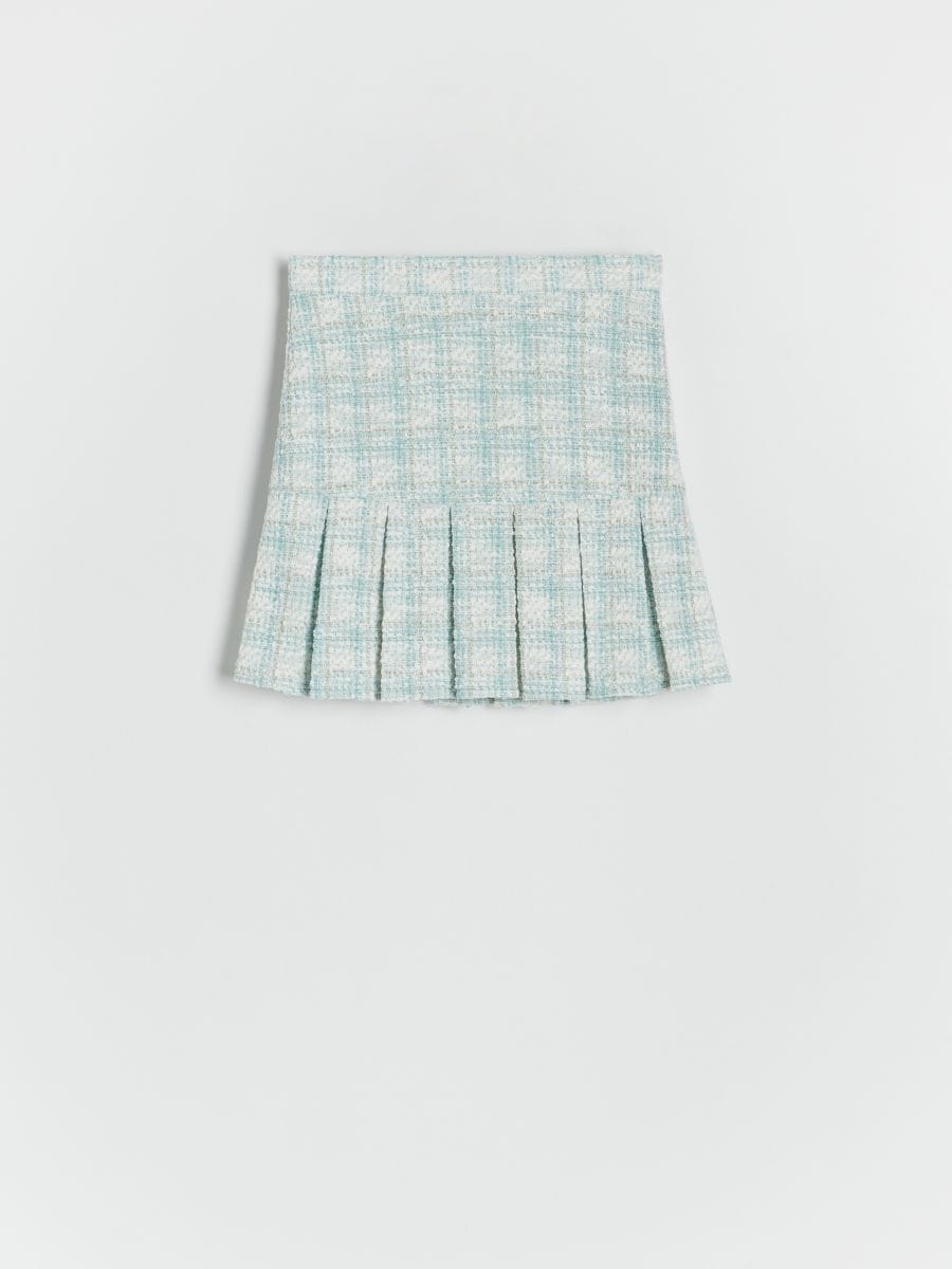 Tweed skirt - pale turquoise - RESERVED