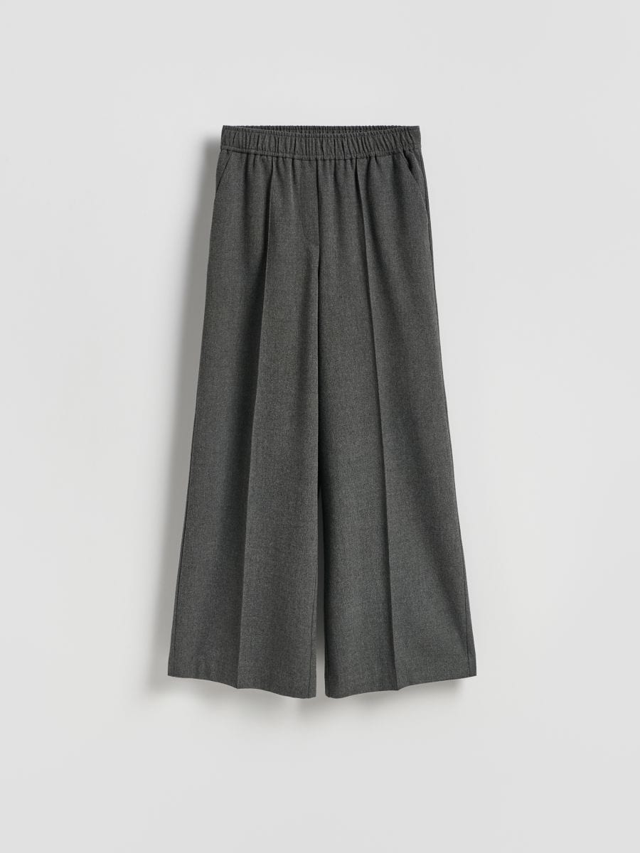 Wide-Leg-Hose mit Bügelfalte - dunkelgrau - RESERVED