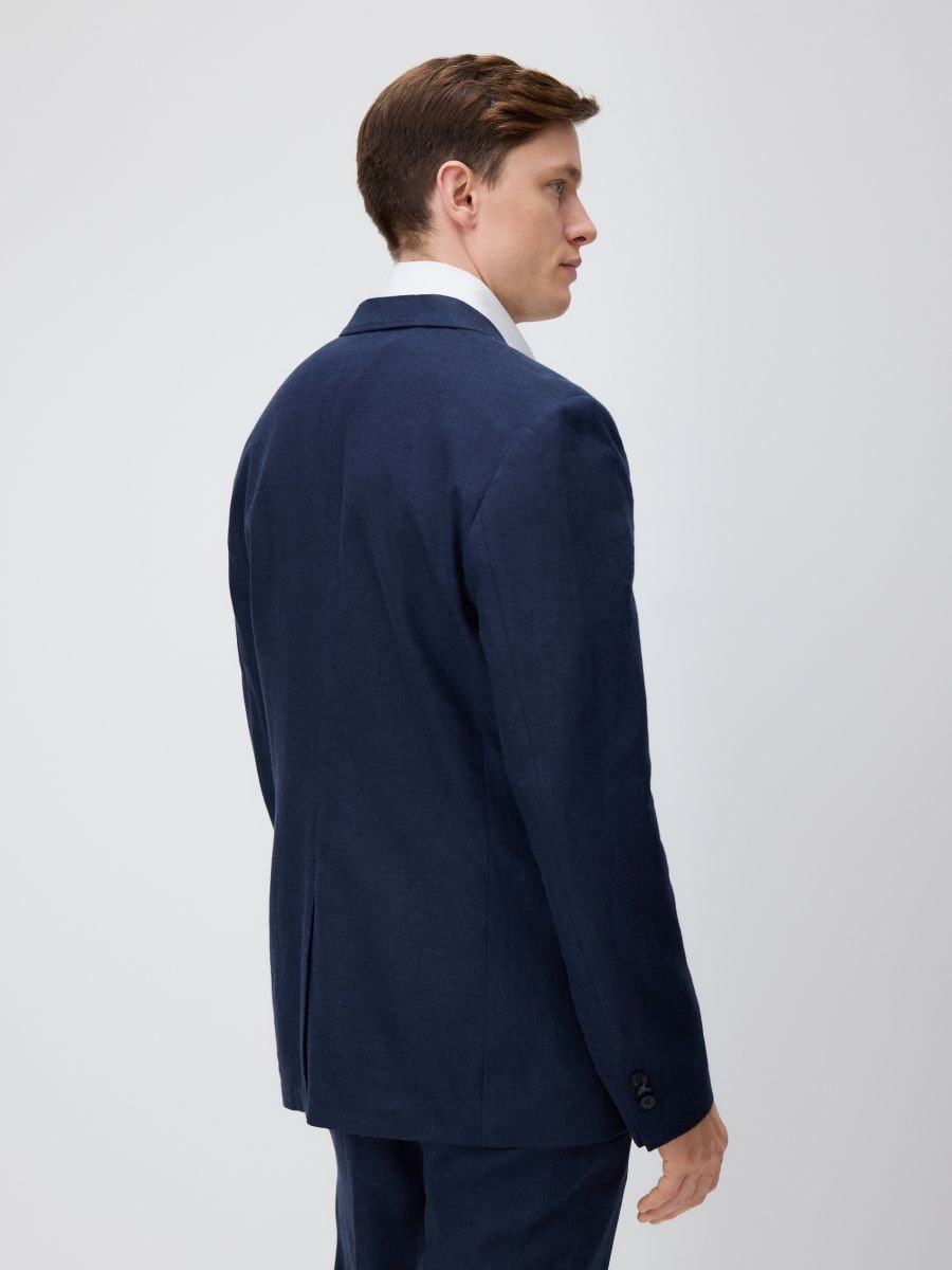 Sako regular fit z lnu - tmavomodrá - RESERVED - 4