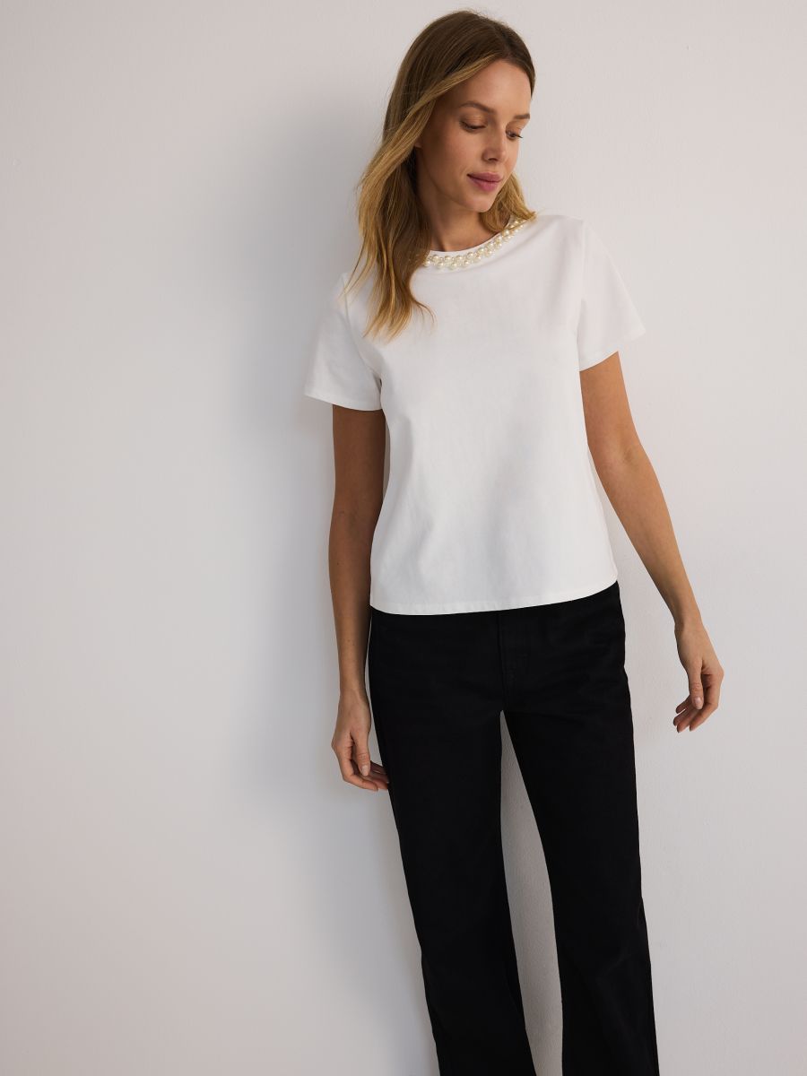 Blouse with structural pattern - white - RESERVED - 4