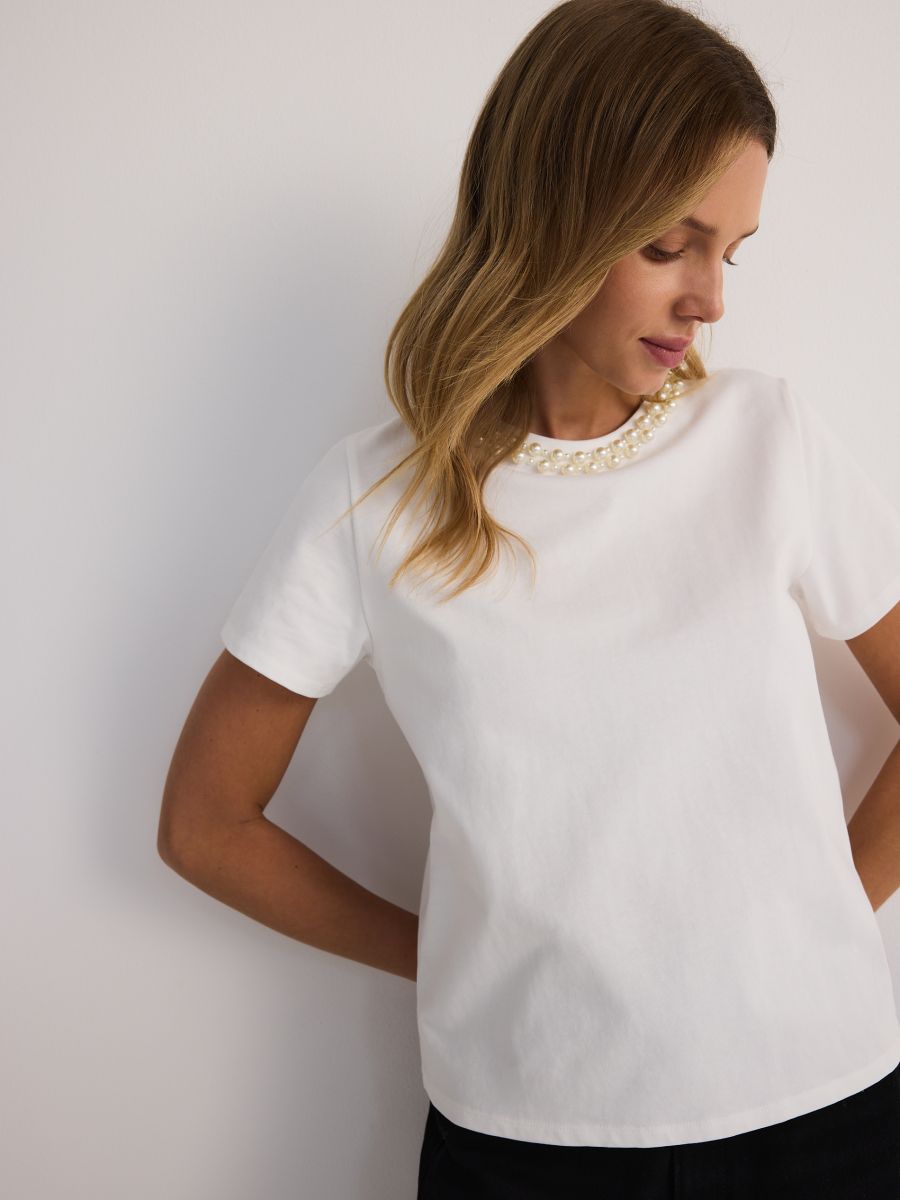 Blouse with structural pattern - white - RESERVED - 5