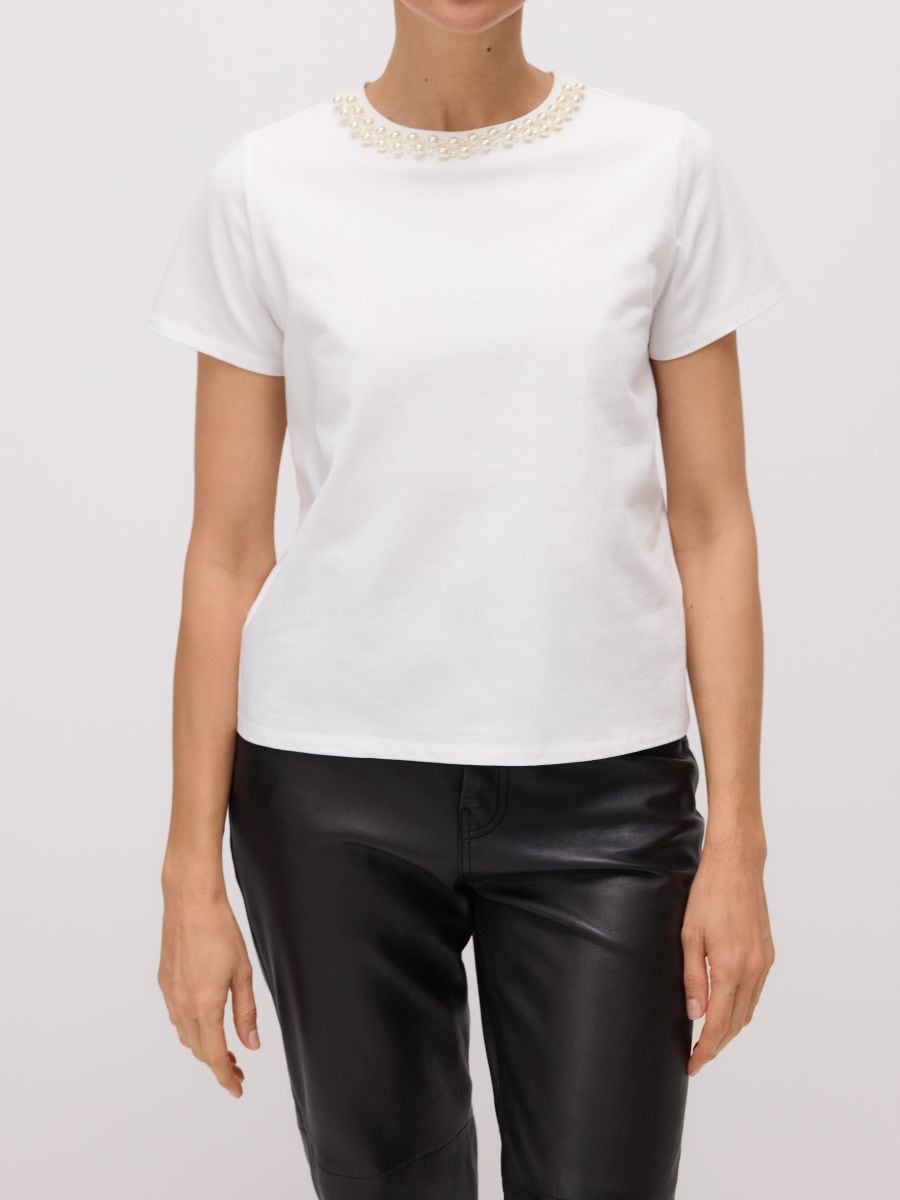 Blouse with structural pattern - white - RESERVED - 4