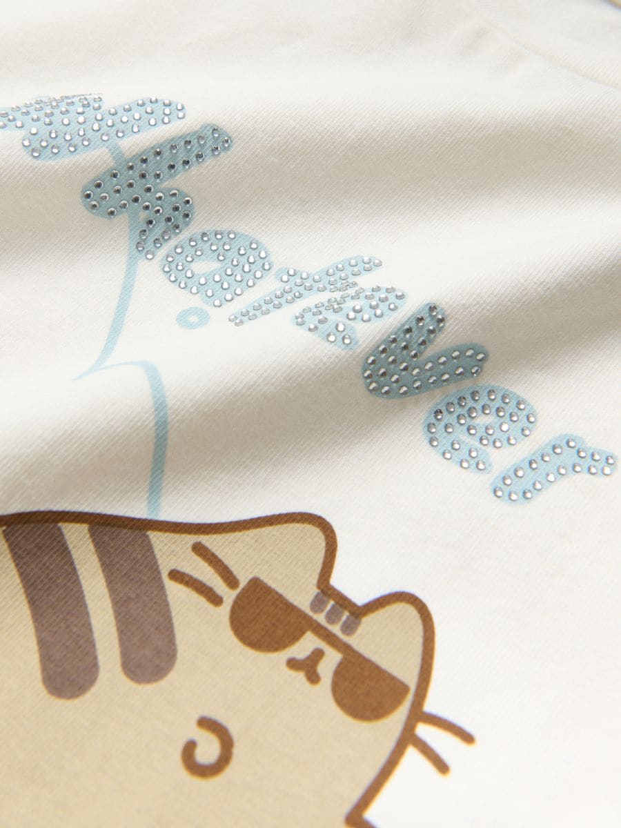 Pusheen fringe T-shirt - cream - RESERVED - 2