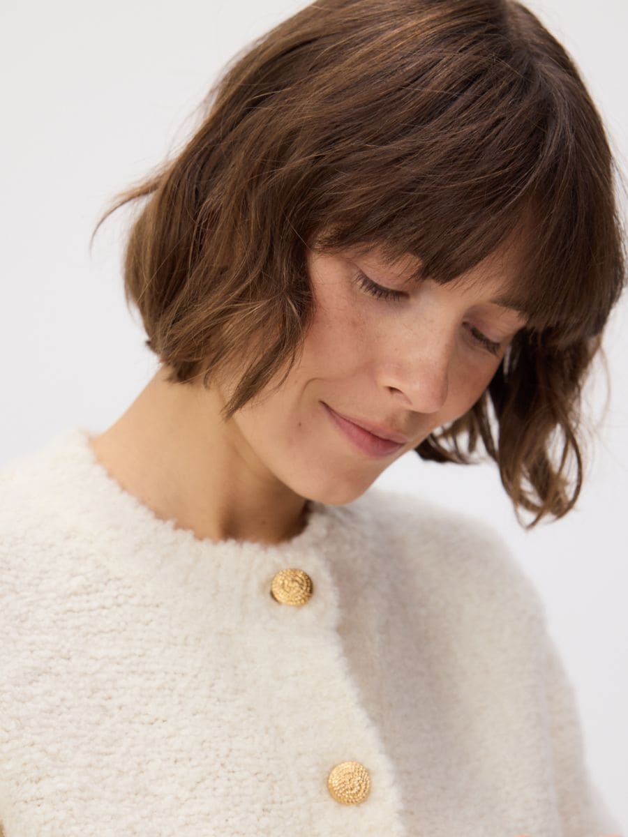 LADIES` SWEATER - cream - RESERVED - 2