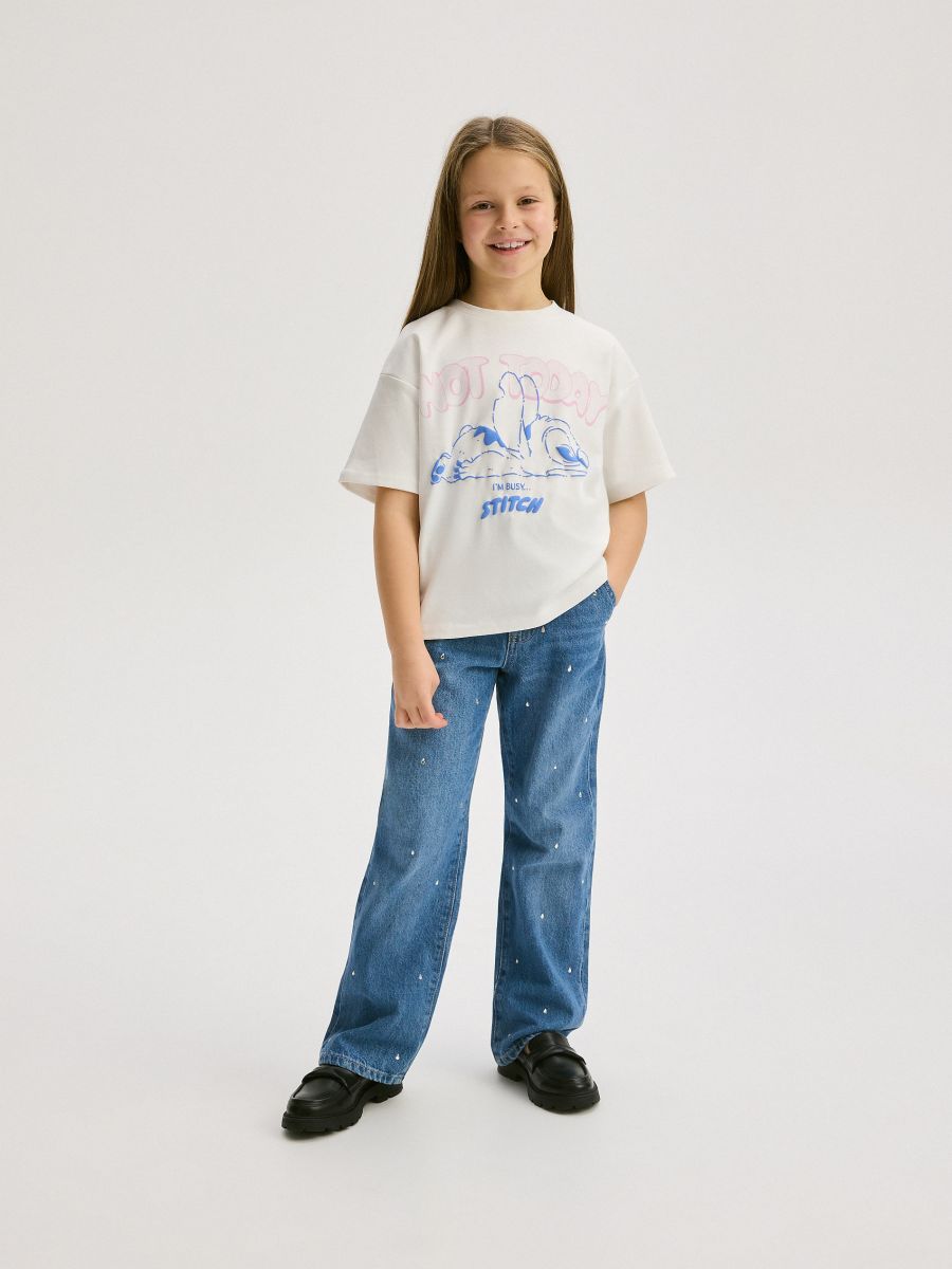 Baumwoll-T-Shirt Lilo & Stitch - creme - RESERVED - 4