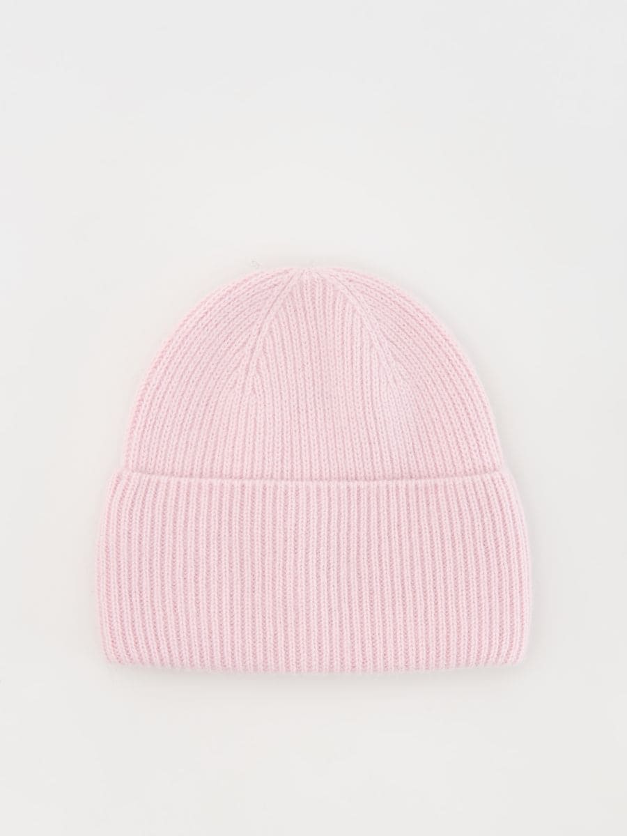 Wool rich beanie with cashmere blend - pastel pink - RESERVED - 3